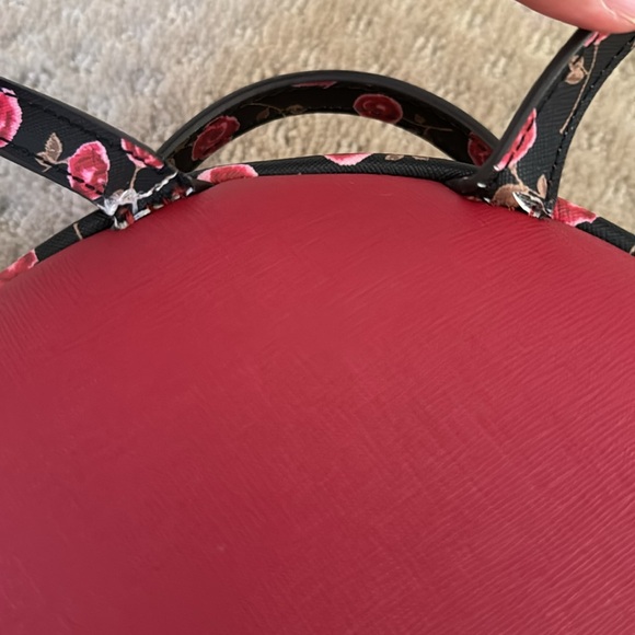 Kate Spade Mini Backpack Red Maroon and Black Roses - Picture 4 of 9